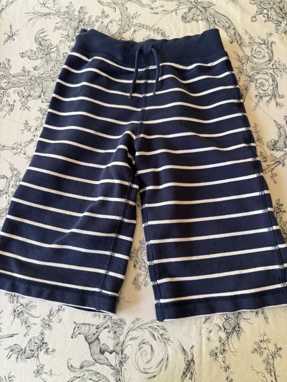 Hanna Andersson Navy & White Striped Knit Shorts Size 110 (US 5)
